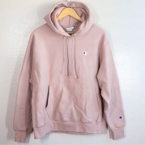 Champion Reverse Weave Light Pink Pullover Hoodie Sweatshirt Men's Large